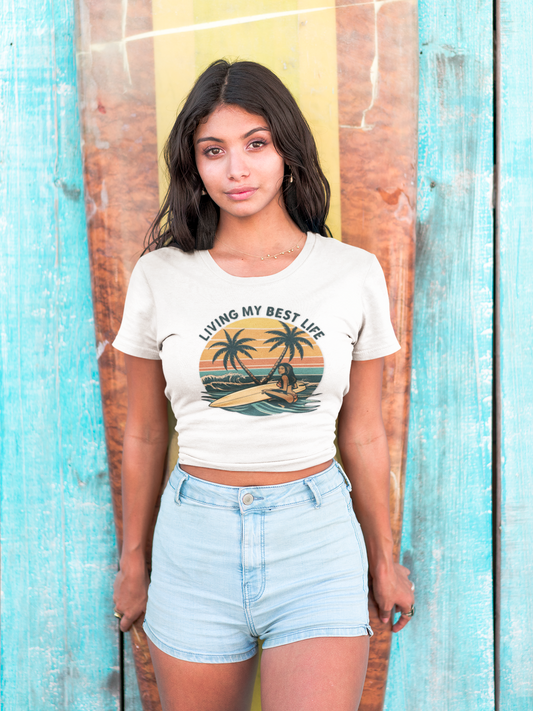 Living My Best Life Sunset Surf Girl